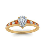 Load image into Gallery viewer, pear-shaped-swirl-engraved-channel-accent-diamond-engagement-ring-with-orange-sapphire-in-FD122866PERGSAOR-NL-YG
