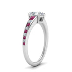 Load image into Gallery viewer, pear-shaped-swirl-engraved-channel-accent-diamond-engagement-ring-with-pink-sapphire-in-FD122866PERGSADRPI-NL-WG
