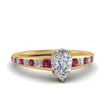 Load image into Gallery viewer, pear-shaped-swirl-engraved-channel-accent-diamond-engagement-ring-with-pink-sapphire-in-FD122866PERGSADRPI-NL-YG
