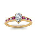 Thumbnail 37 - pear-shaped-swirl-engraved-channel-accent-diamond-engagement-ring-with-pink-sapphire-in-FD122866PERGSADRPI-NL-YG