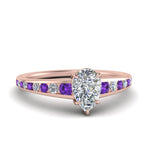 Load image into Gallery viewer, pear-shaped-swirl-engraved-channel-accent-diamond-engagement-ring-with-purple-topaz-in-FD122866PERGVITO-NL-RG
