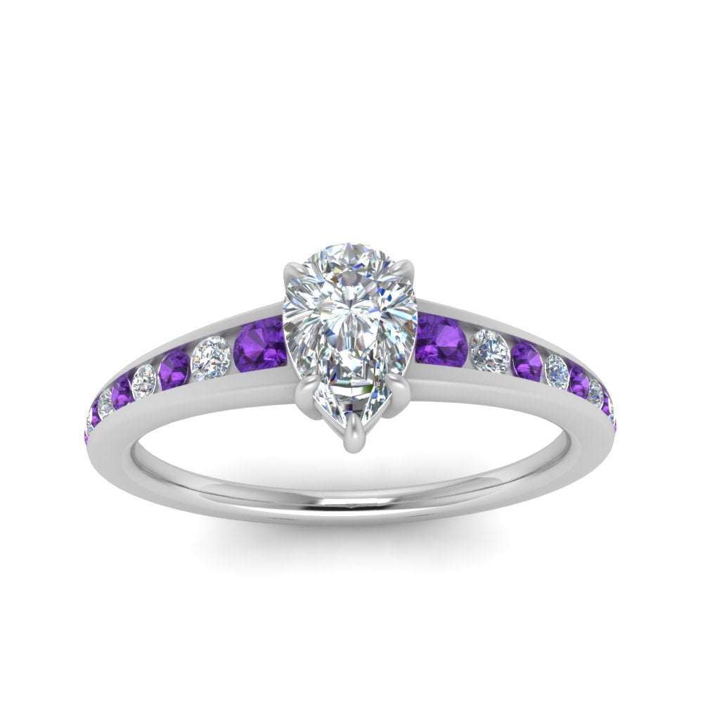 pear-shaped-swirl-engraved-channel-accent-diamond-engagement-ring-with-purple-topaz-in-FD122866PERGVITO-NL-WG