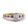 Load image into Gallery viewer, pear-shaped-swirl-engraved-channel-accent-diamond-engagement-ring-with-purple-topaz-in-FD122866PERGVITO-NL-YG