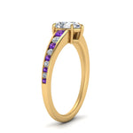 Load image into Gallery viewer, pear-shaped-swirl-engraved-channel-accent-diamond-engagement-ring-with-purple-topaz-in-FD122866PERGVITO-NL-YG
