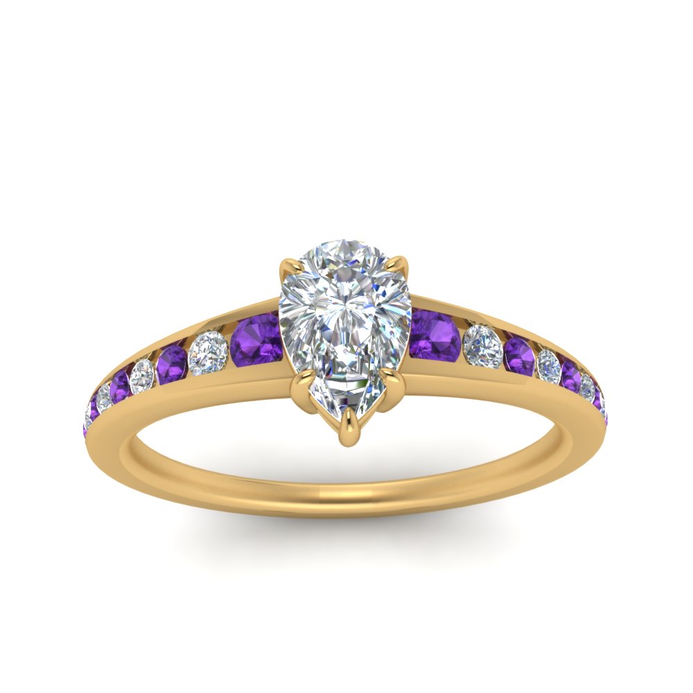 pear-shaped-swirl-engraved-channel-accent-diamond-engagement-ring-with-purple-topaz-in-FD122866PERGVITO-NL-YG