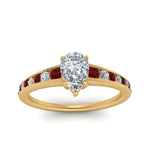 Load image into Gallery viewer, pear-shaped-swirl-engraved-channel-accent-diamond-engagement-ring-with-ruby-in-FD122866PERGRUDR-NL-YG
