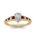 Thumbnail 43 - pear-shaped-swirl-engraved-channel-accent-diamond-engagement-ring-with-ruby-in-FD122866PERGRUDR-NL-YG