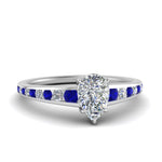 Load image into Gallery viewer, pear-shaped-swirl-engraved-channel-accent-diamond-engagement-ring-with-sapphire-in-FD122866PERGSABL-NL-WG
