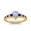 Load image into Gallery viewer, pear-shaped-swirl-engraved-channel-accent-diamond-engagement-ring-with-sapphire-in-FD122866PERGSABL-NL-YG