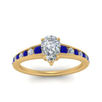 Load image into Gallery viewer, pear-shaped-swirl-engraved-channel-accent-diamond-engagement-ring-with-sapphire-in-FD122866PERGSABL-NL-YG
