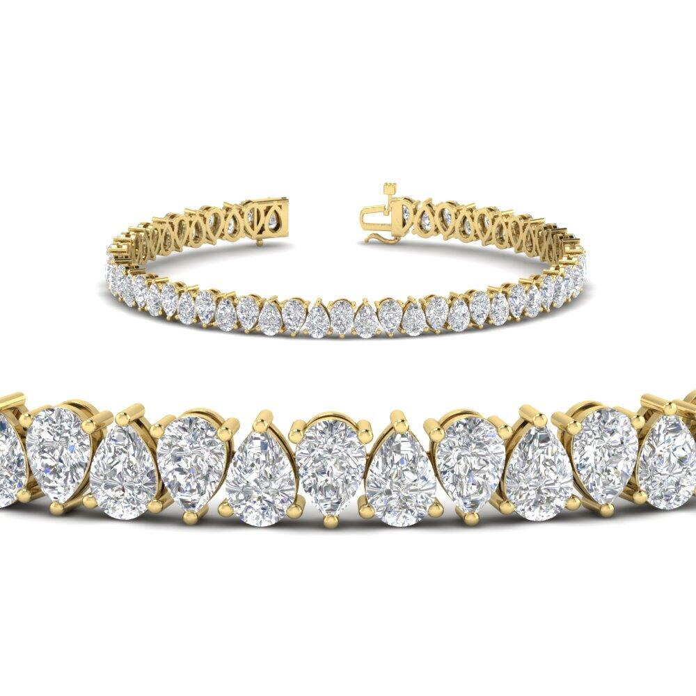 Pear Shaped Tennis Bracelet 11 Carat