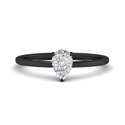 Pear Shaped Thin Classic Solitaire Ring