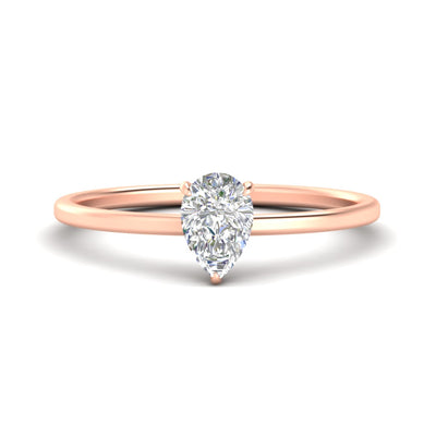 Pear Shaped Thin Classic Solitaire Ring