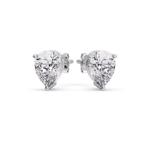 One Carat Diamond Pear Cut 3 Prong Earring