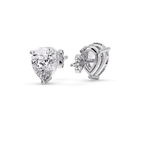 One Carat Diamond Pear Cut 3 Prong Earring