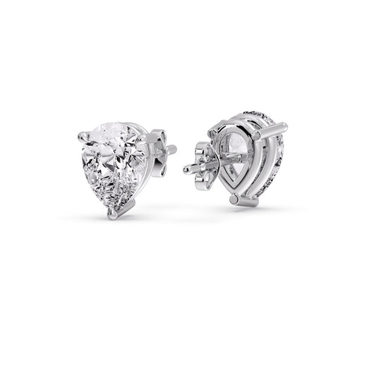 One Carat Diamond Pear Cut 3 Prong Earring