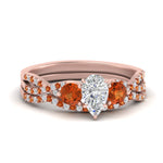 Load image into Gallery viewer, pear-shaped-twisted-floral-prong-orange-sapphire-wedding-set-in-rose-gold-FD10257PEGSAOR-NL-RG?v=1756360037
