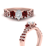 Load image into Gallery viewer, pear-shaped-twisted-floral-prong-ruby-wedding-set-in-rose-gold-FD10257PEGRUDR-ANGLE3-NL-RG?v=1756360037
