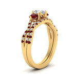 Load image into Gallery viewer, pear-shaped-twisted-floral-prong-ruby-wedding-set-in-yellow-gold-FD10257PEGRUDR-ANGLE2-NL-YG_44079c84-ef2f-43e6-a68f-fc80221bfda8?v=1756360158
