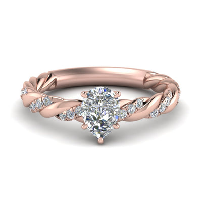 Pear Shaped Twisted Vine Engagement Ring