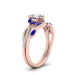 Load image into Gallery viewer, pear-shaped-twisted-vine-luxury-sapphire-bridal-ring-set-in-rose-gold-FDENR3211PEGSABLANGLE3-NL-RG