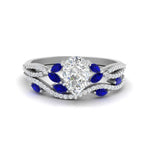 Load image into Gallery viewer, pear-shaped-twisted-vine-luxury-sapphire-bridal-ring-set-in-white-gold-FDENR3211PEGSABLANGLE3-NL-WG