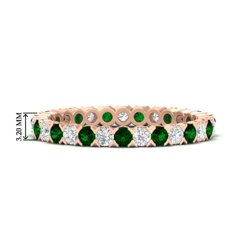 perfect-bezel-set-0.90-carat-round-diamond-and-emerald-eternity-wedding-band-in-rose-gold-FD8072ROBGEMGR-0.90CT-NL-RG-HW?v=1751956590