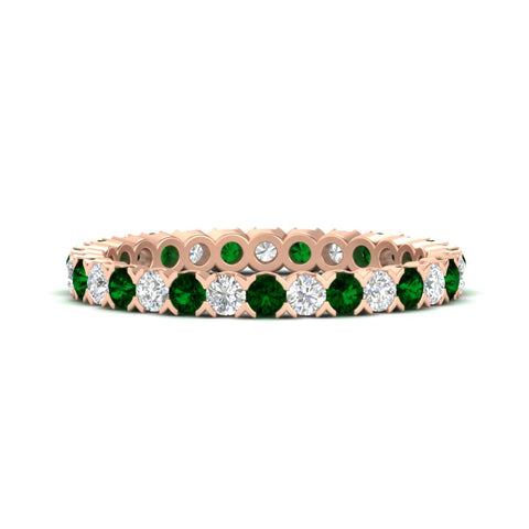 perfect-bezel-set-0.90-carat-round-diamond-and-emerald-eternity-wedding-band-in-rose-gold-FD8072ROBGEMGR-0.90CT-NL-RG?v=1751956590