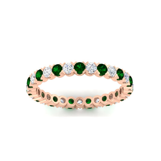 perfect-bezel-set-0.90-carat-round-diamond-and-emerald-eternity-wedding-band-in-rose-gold-FD8072ROBGEMGRANGLE5-0.90CT-NL-RG?v=1751956591