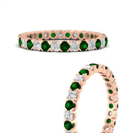perfect-bezel-set-0.90-carat-round-diamond-and-emerald-eternity-wedding-band-in-rose-gold-FD8072ROBGEMGRANGLE53-0.90CT-NL-RG?v=1751956591