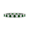 Load image into Gallery viewer, perfect-bezel-set-0.90-carat-round-diamond-and-emerald-eternity-wedding-band-in-white-gold-FD8072ROBGEMGR-0.90CT-NL-WG?v=1751956593