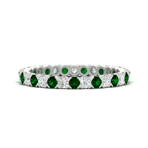 perfect-bezel-set-0.90-carat-round-diamond-and-emerald-eternity-wedding-band-in-white-gold-FD8072ROBGEMGR-0.90CT-NL-WG?v=1751956593