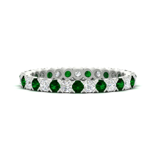 perfect-bezel-set-0.90-carat-round-diamond-and-emerald-eternity-wedding-band-in-white-gold-FD8072ROBGEMGR-0.90CT-NL-WG?v=1751956593