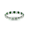 Load image into Gallery viewer, perfect-bezel-set-0.90-carat-round-diamond-and-emerald-eternity-wedding-band-in-white-gold-FD8072ROBGEMGRANGLE5-0.90CT-NL-WG?v=1751956593