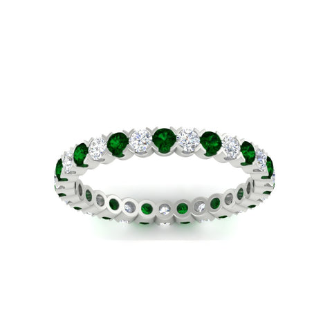 perfect-bezel-set-0.90-carat-round-diamond-and-emerald-eternity-wedding-band-in-white-gold-FD8072ROBGEMGRANGLE5-0.90CT-NL-WG?v=1751956593