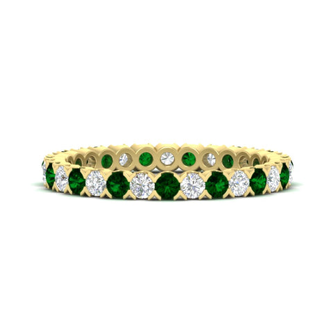 perfect-bezel-set-0.90-carat-round-diamond-and-emerald-eternity-wedding-band-in-yellow-gold-FD8072ROBGEMGR-0.90CT-NL-YG?v=1751956595