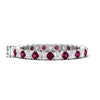Load image into Gallery viewer, perfect-bezel-set-0.90-carat-round-diamond-and-pink-sapphire-eternity-wedding-band-in-white-gold-FD8072ROBGSADRPI-0.90CT-NL-WG-HW?v=1751956593