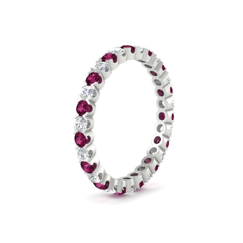 perfect-bezel-set-0.90-carat-round-diamond-and-pink-sapphire-eternity-wedding-band-in-white-gold-FD8072ROBGSADRPIANGLE2-0.90CT-NL-WG?v=1751956593