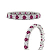 Load image into Gallery viewer, perfect-bezel-set-0.90-carat-round-diamond-and-pink-sapphire-eternity-wedding-band-in-white-gold-FD8072ROBGSADRPIANGLE3-0.90CT-NL-WG?v=1751956593