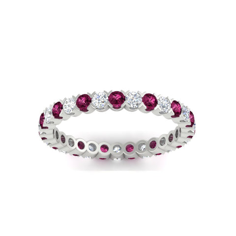 perfect-bezel-set-0.90-carat-round-diamond-and-pink-sapphire-eternity-wedding-band-in-white-gold-FD8072ROBGSADRPIANGLE5-0.90CT-NL-WG?v=1751956593
