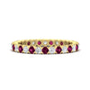 Load image into Gallery viewer, perfect-bezel-set-0.90-carat-round-diamond-and-pink-sapphire-eternity-wedding-band-in-yellow-gold-FD8072ROBGSADRPI-0.90CT-NL-YG?v=1751956595