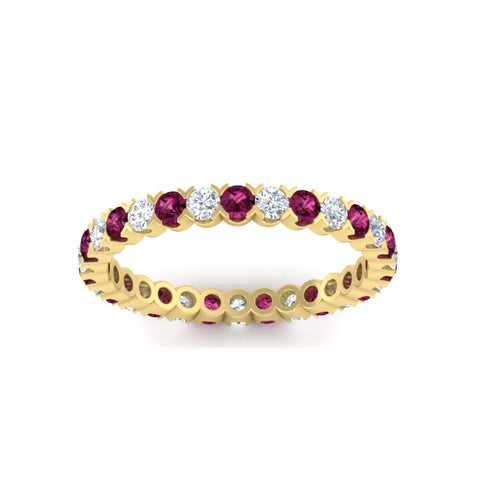 perfect-bezel-set-0.90-carat-round-diamond-and-pink-sapphire-eternity-wedding-band-in-yellow-gold-FD8072ROBGSADRPIANGLE5-0.90CT-NL-YG?v=1751956595