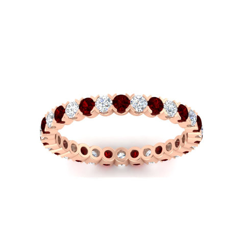 perfect-bezel-set-0.90-carat-round-diamond-and-ruby-eternity-wedding-band-in-rose-gold-FD8072ROBGRUDRANGLE5-0.90CT-NL-RG?v=1751956591