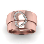 Load image into Gallery viewer, perfectly-paired-his-&amp;-her-wedding-bands-with-white-diamond-in-14K-rose-gold-FD1144BANGLE5-NL-RG