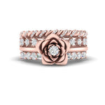 Load image into Gallery viewer, petal-solitaire-ring-with-stacked-band-in-FD10161-NL-RG
