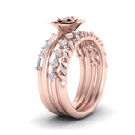 Load image into Gallery viewer, petal-solitaire-ring-with-stacked-band-in-FD10161-NL-RG
