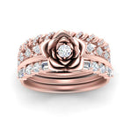 Load image into Gallery viewer, petal-solitaire-ring-with-stacked-band-in-FD10161-NL-RG
