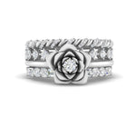 Load image into Gallery viewer, petal-solitaire-ring-with-stacked-band-in-FD10161-NL-WG
