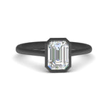 Load image into Gallery viewer, Emerald Cut Petite Bezel Solitaire Engagement Ring
