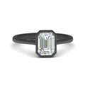 Thumbnail 13 - Emerald Cut Petite Bezel Solitaire Engagement Ring